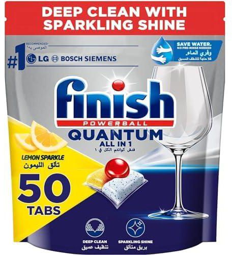 Finish Powerball Quantum Dishwasher Detergent All in One Tablets for Deep Clean & Sparkling Shine, Lemon Sparkle - 50 Tabs