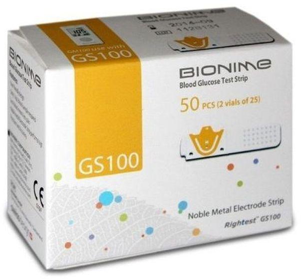 Bionime GS 100 Blood Glucose Test Strips - 50 Pcs - 3 Packs