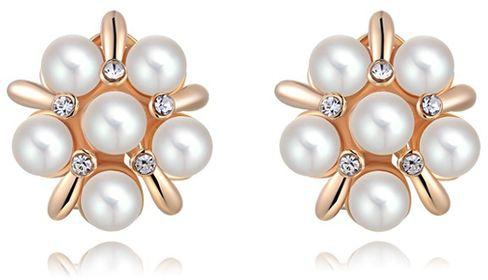 Roxi Pearl Earrings - Rose Gold