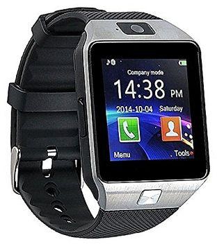 Generic Smart Gear DZ09 Smart Watch Phone for Android and Apple - Silver Black