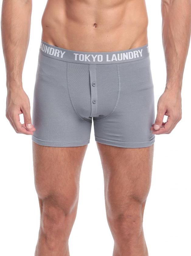 Tokyo Laundry Port Douglas 2 Pieces Boxers Set for Men, Light Grey Marl