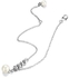 White Gold Plated Chain with Silver and Pearl Beads Bracelet for Women