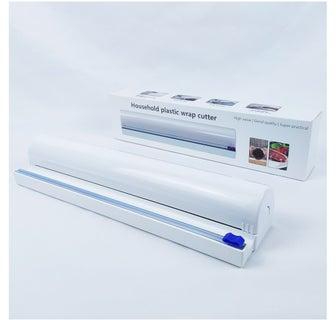 Food Wrap Dispenser with Cutter Supports Plastic Wrap Foil Paper Wax paper – Wrap Not Included