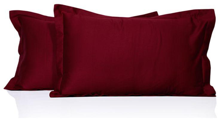 Set Of 2 Square Pillowcases Cotton Burgundy 26x26 inch