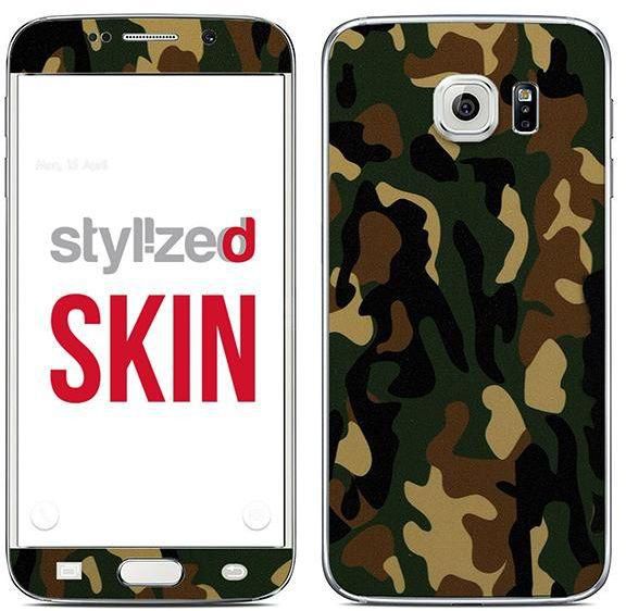 Stylizedd Premium Vinyl Skin Decal Body Wrap For Samsung Galaxy S6 Edge - Camo Mini Woodland