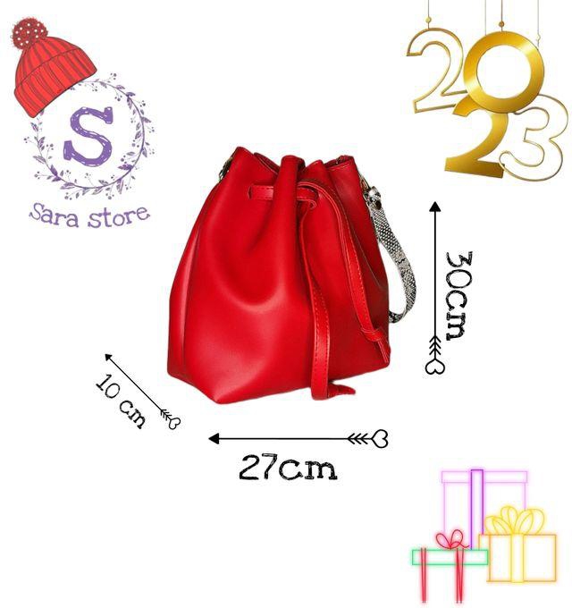 Women Handbag Cross Body Bags Strong Leather Bag- Red