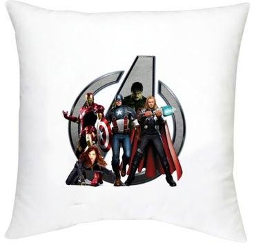 The Avengers Printed Decorative Cushion White/Red/Grey 16x16inch