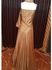 STYLISH TALL EVENING DRESS. HIGH QUALITY. IMPORTED. BROWN COLOR.