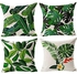 Glaitc Cushion Cover Pcs Tropical Green Leaves Cushion Cover Linen Jungle Leaf Throw Pillow Square Cushion Cover Home Decorative For Sofa Bedroom Living Room Kitchen Polyester Polyester Multicolour