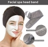 Wownect Facial Spa Headband, Ultra Soft Microfiber Adjustable Face Wash Headband Reusable Cloth Stretch Towel [3.1 x 24.8 inch] Make Up Wrap for Face Washing, Shower, Facial Mask, Gym, Yoga - Grey