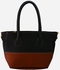 Textured Hand Bag - Brown & Black