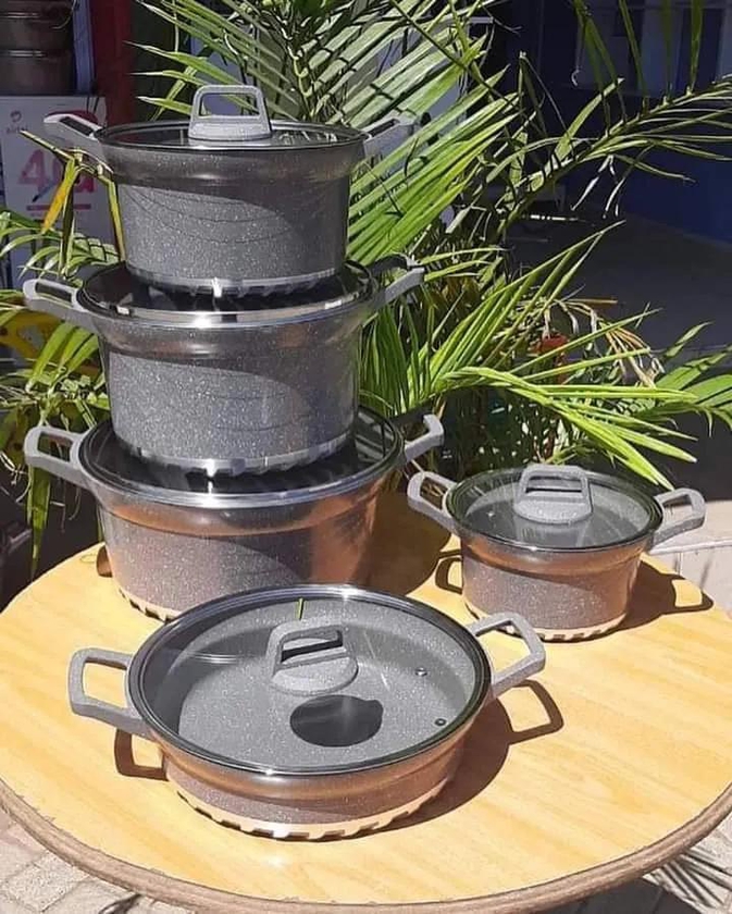 10pcs Bosch Granite Cooking Pots / Cookware Set Black 10pcs