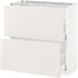 METOD / MAXIMERA Base cabinet with 2 drawers - white/Veddinge white 80x37 cm