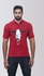 Bull Skull Print Polo Shirt ( Dark Red )