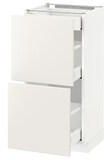 METOD / MAXIMERA Base cab with 2 fronts/3 drawers, white/Veddinge white, 40x37 cm - IKEA