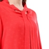 Esla Tie-front Plain Long Sleeves Blouse - Red