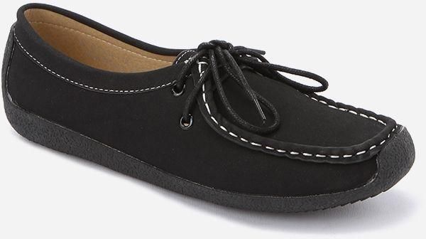 Pixi Collezione Suede Flat Shoes - Black