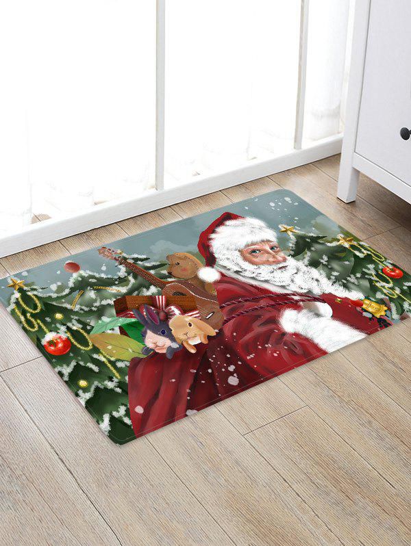 Father Christmas Tree Gift Pattern Floor Rug - W16 X L24 Inch