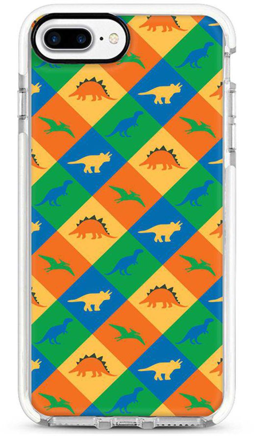 Protective Case Cover For Apple iPhone 7 Plus Dino Checker Full Print