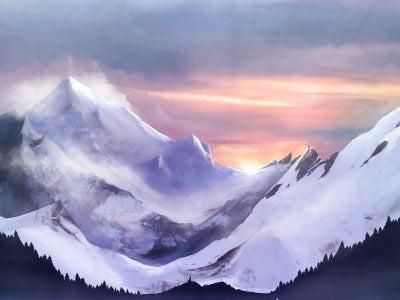 ملصق جداري ذاتي اللصق من الفينيل برسم الجبال متعدد الألوان 80x60سم