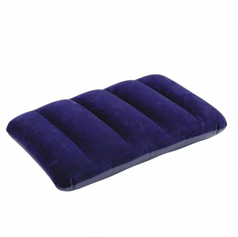 Inflatable Downy Pillow Velvet Blue 43x28x9 centimeter