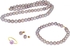 Vera Perla 10k Gold  6-7mm Purple Pearl Strand Jewelry Set