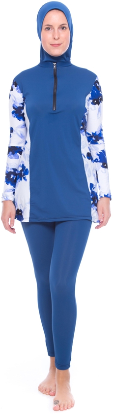 Matsalleh Design Moon 3pcs Modest Swimwear - 5 Sizes (Blue)
