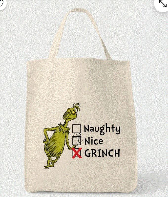 Canvas Shopping Tote Bag - Printed Words (NAUGHTY)