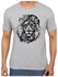 Lion Design Round Neck T-Shirt Grey/Black
