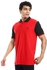 Izor Bi-Tone Turn Down Collar Polo T-Shirt - Red & Black