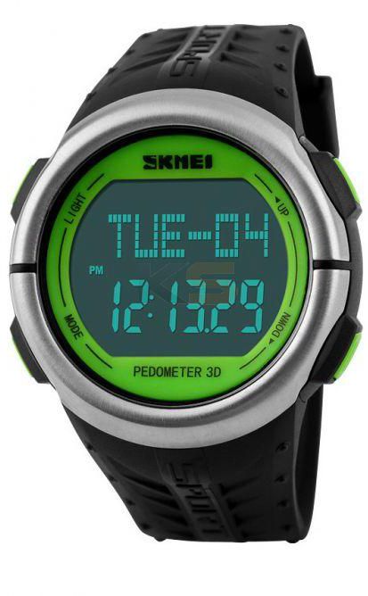 SKMEI 1058 Unisex LED Watch Multifunctional with Heart Rate Tracking Pedometer Waterproof-Black