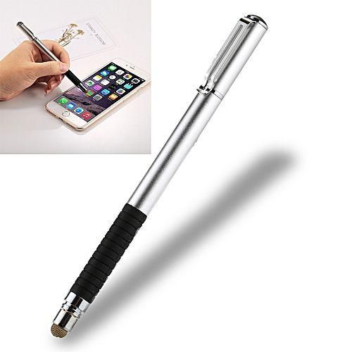 Generic Universal 2 In 1 Multifunction Round Thin Tip Capacitive Touch Screen Stylus Pen, For IPhone, IPad, Samsung, And Other Capacitive Touch Screen Smartphones Or Tablet PC(Silver)
