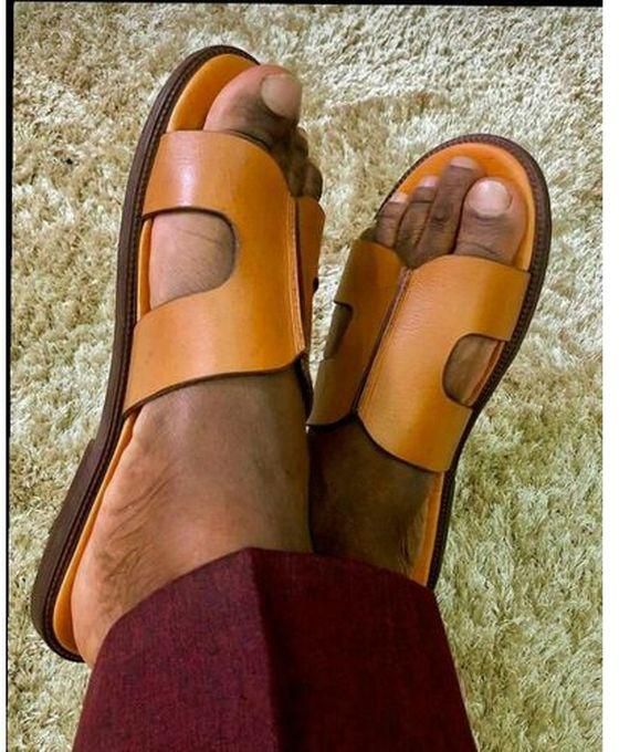 Open Brown Slippers