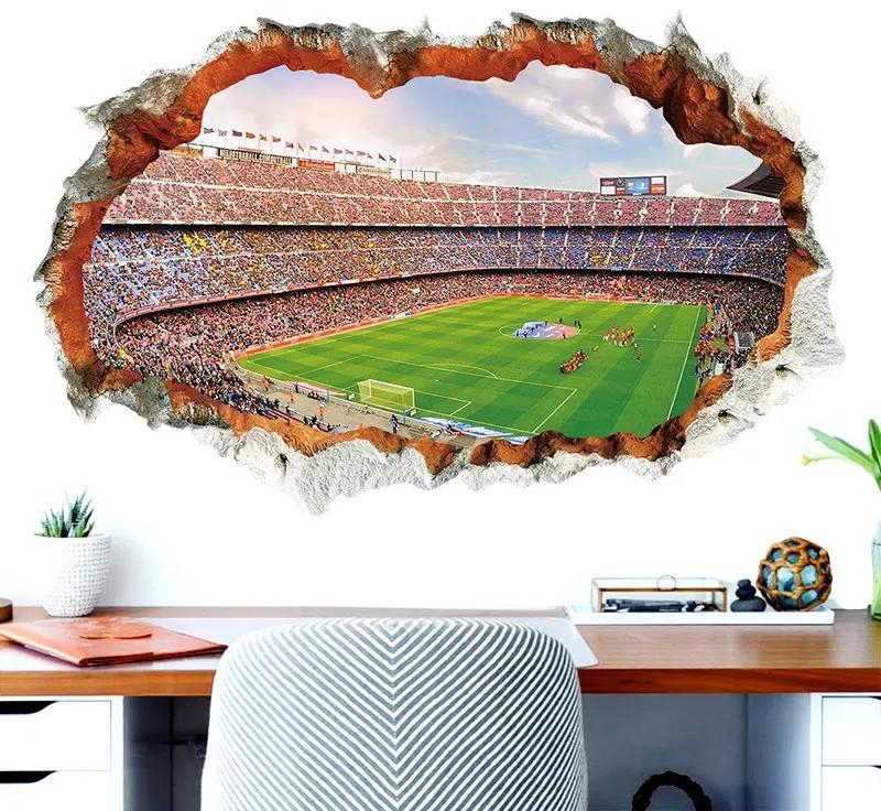 New World Cup series wall stickers XH9305 3D 3D hole football field decorative wall stickers