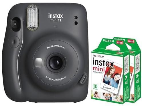 Fujifilm Instax Mini 11 Instant Camera + 2 Pack Films- Charcoal Grey