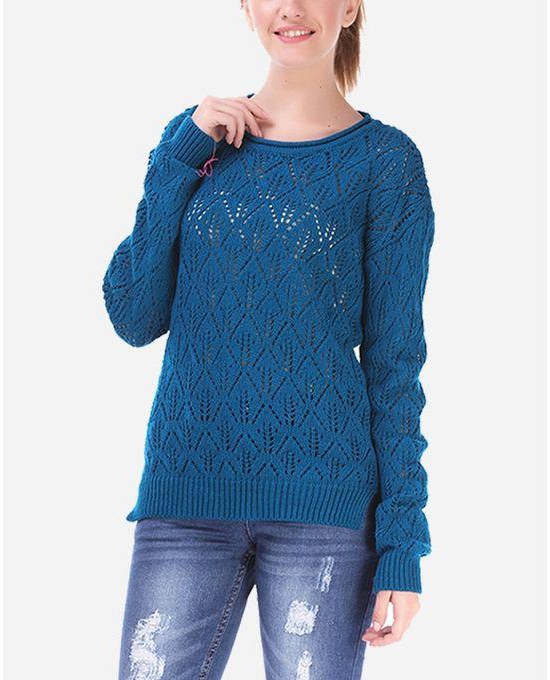 Ravin Open Knit Sweater - Indigo