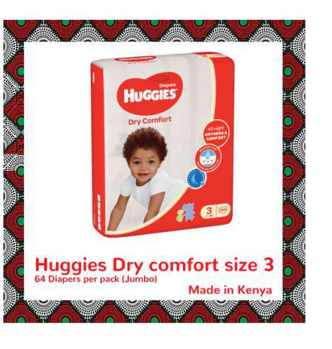 Huggies Dry Comfort Diapers, Size 3, (Count 64) - (5 - 9kg)