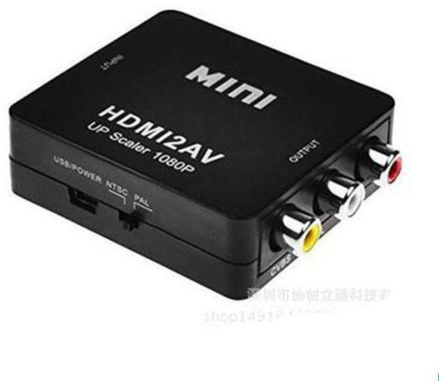 HDMI TO AV Scaler Adapter HD Video Composite Converter Box HDMI To RCA AV/CVSB L/R Video 1080P Mini HDMI2AV Support NTSC PAL