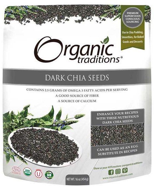Organic Traditions Dark Chia Seeds 454 g