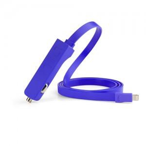 TYLT – RIBBN 4.8A Car Charger With Flat Ribbon Cable, Blue (TLT-LIT-RIBBNBL)