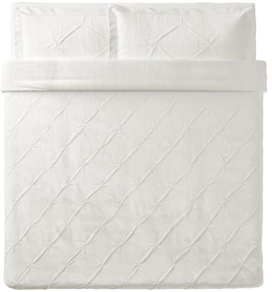 TRUBBTÅG Duvet cover and 2 pillowcases, white, 240x220/50x80 cm - IKEA