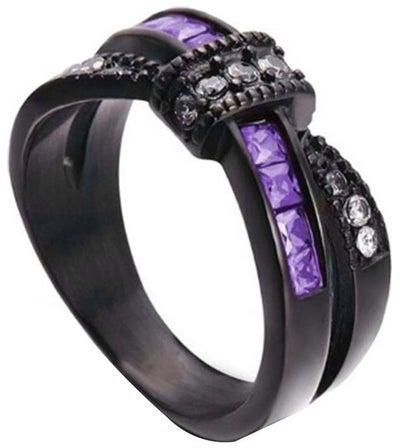 Faux Amethyst Studded Ring