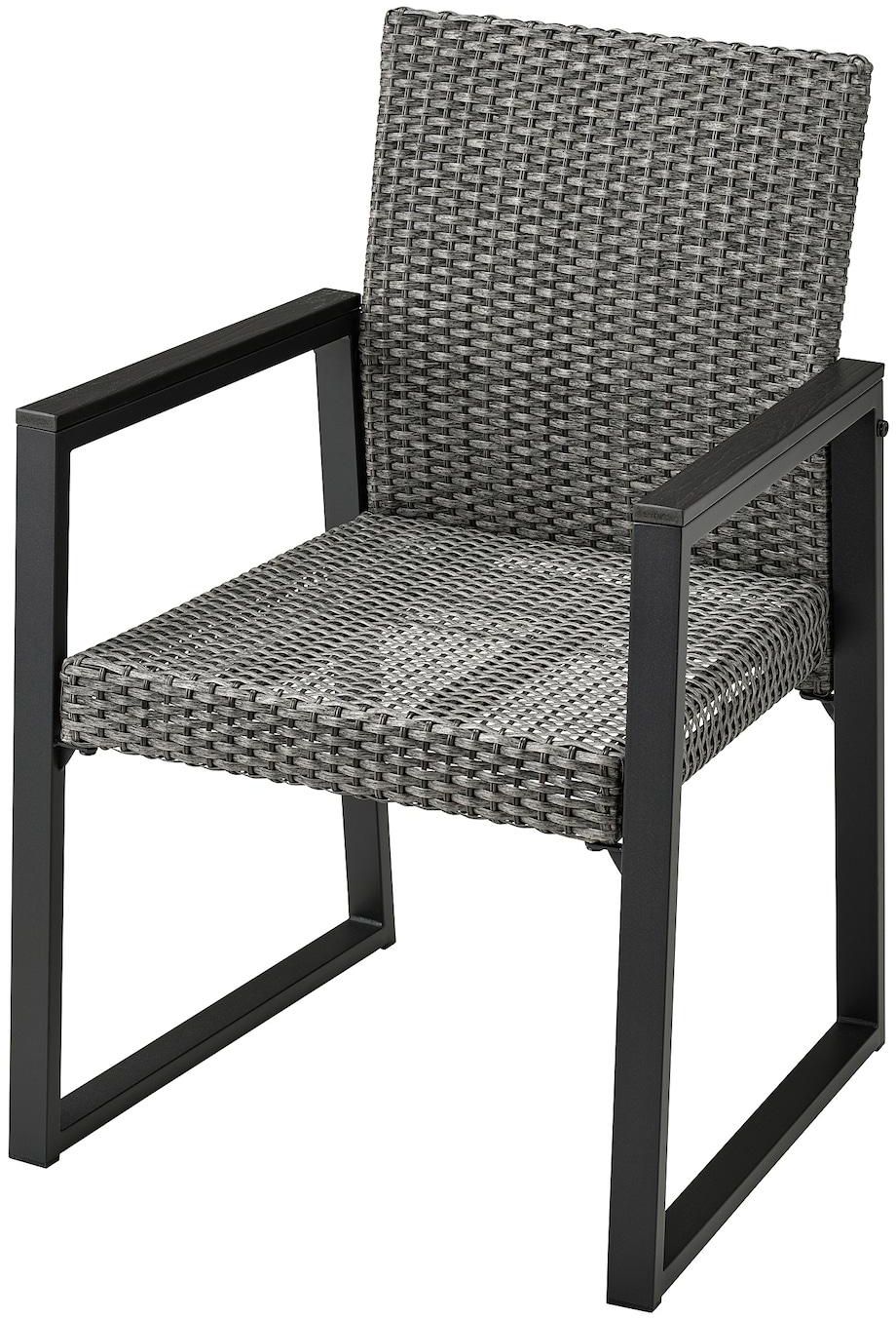 VÄRMANSÖ Chair, outdoor - dark grey
