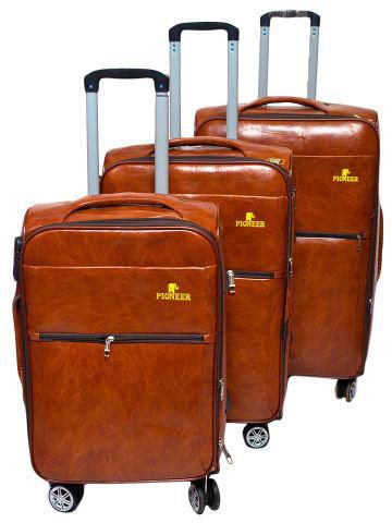Pioneer 3-in-1 Brown Leather Suitcase