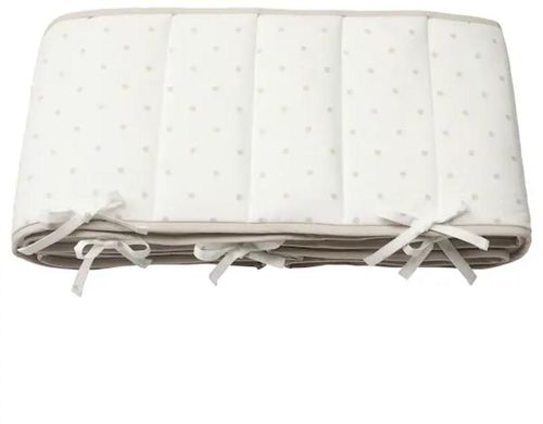 Children's bed protector, dotted., White gray, 60x120 cm from IKEA