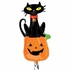 Halloween decoration pumpkin black cat foil balloons Black Cat on Pumpkin Supershape Foil Balloon