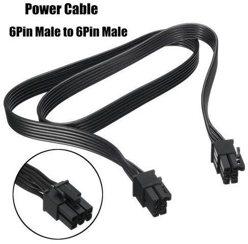 Universal 60cm 18AWG 6Pin Male To 6Pin Male Video Graphics Card PCI-E Power Adapter Cable - Black