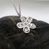 Summer Flower Pendant Necklace Enriched with White Swarovski & Austria Crystals - Frost