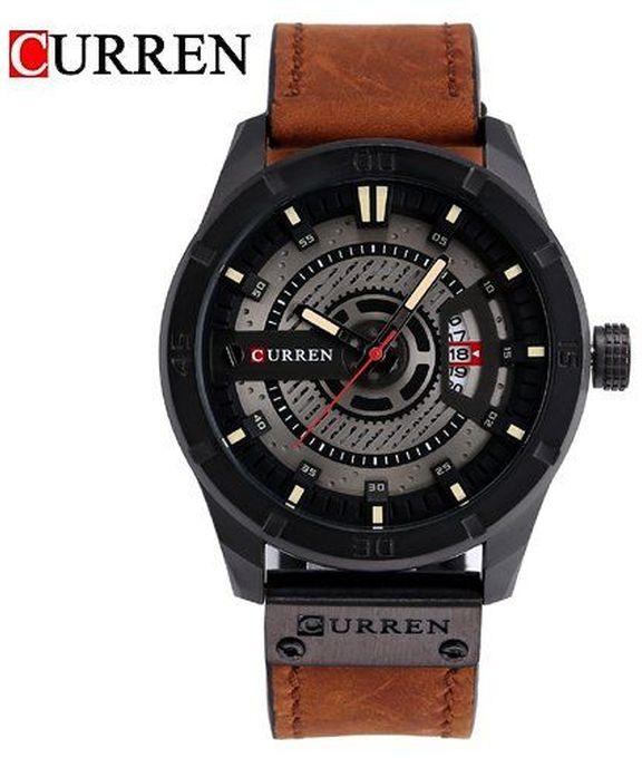 Curren CURREN 8301 Men Leather Wristwatch - Brown