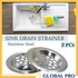 [2Pcs] 6cm Stainless Steel Sink Waste Drain Strainer for Bathroom,Kitchen